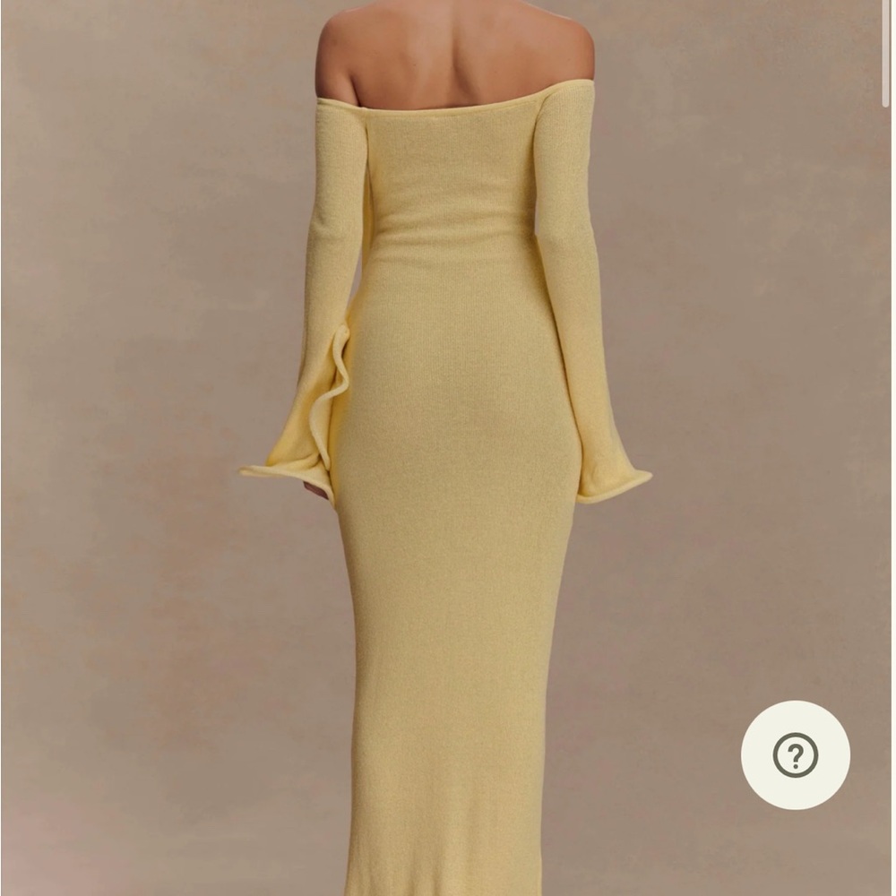 Meshki Sandrine
Off Shoulder Knit Maxi Dress - Lemon
